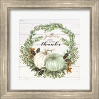 Framed Gather and Give Thanks Wreath