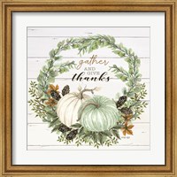 Framed Gather and Give Thanks Wreath