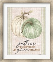 Framed Grain Sack Gather and Give Thanks
