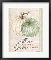 Framed Grain Sack Gather and Give Thanks