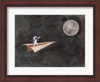 Framed Paper Airplane to the Moon