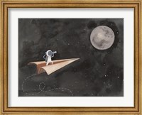 Framed Paper Airplane to the Moon