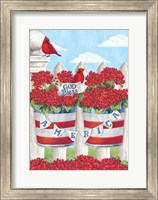 Framed Patriotic Geraniums