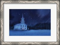 Framed Starry Night Church