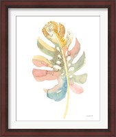 Framed 'Boho Tropical Leaf II on White' border=