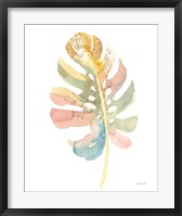 Framed Boho Tropical Leaf II on White