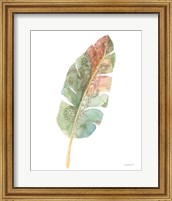 Framed Boho Tropical Leaf I on White