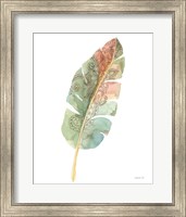 Framed Boho Tropical Leaf I on White