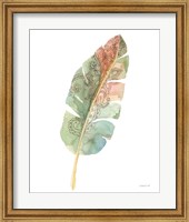Framed 'Boho Tropical Leaf I on White' border=