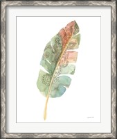 Framed 'Boho Tropical Leaf I on White' border=