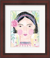 Framed 'Boho Lady V' border=