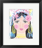 Framed 'Boho Lady III' border=