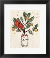 Framed Christmas Lovebirds XIII Merry