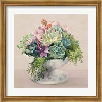 Framed Festive Succulents II Blush