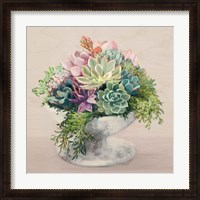 Framed Festive Succulents II Blush