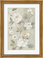 Framed Romantic Spring Flowers I White