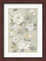 Framed Romantic Spring Flowers I White