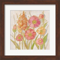 Framed Opalescent Floral I