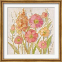 Framed Opalescent Floral I