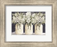Framed White Floral Trio