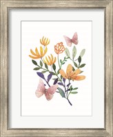 Framed Butterflies and Flowers