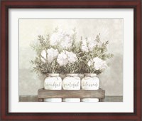 Framed White Flower Jars