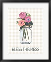 Framed Bless This Mess Flowers