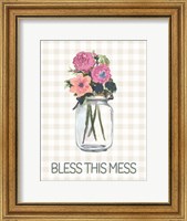 Framed Bless This Mess Flowers