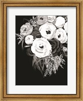 Framed Black and White Floral