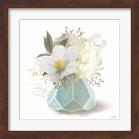 Framed 'Posies in Blue' border=