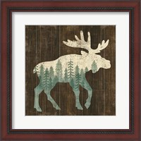 Framed 'Simple Living Moose Silhouette' border=