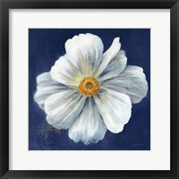 Framed 'Boldest Bloom I Dark Blue' border=