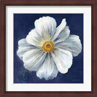 Framed Boldest Bloom I Dark Blue