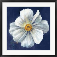 Boldest Bloom I Dark Blue Framed Print