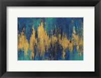 Framed Blue and Gold Abstract Crop