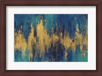 Framed Blue and Gold Abstract Crop