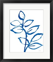 Framed 'Leafy Blue II' border=