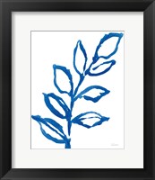 Framed Leafy Blue I