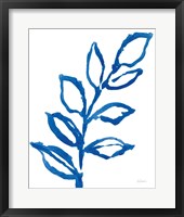 Framed 'Leafy Blue I' border=