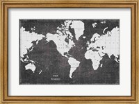 Framed Blueprint World Map