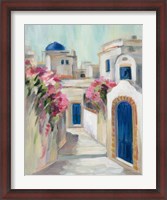 Framed Santorini Street I