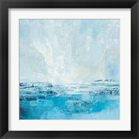 Framed 'Coastal View II Aqua' border=