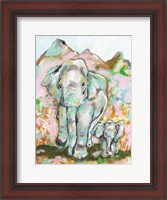 Framed Elephant Stroll