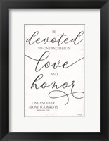 Framed Devoted to Love and Honor