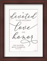 Framed Devoted to Love and Honor