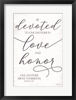 Framed Devoted to Love and Honor