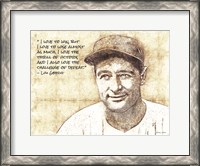 Framed Lou Gehrig Sketch