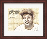 Framed Lou Gehrig Sketch