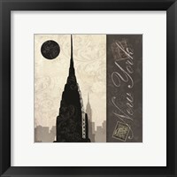 Framed 'New York City Moon' border=
