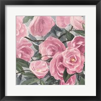Framed 'Watercolor Roses I' border=